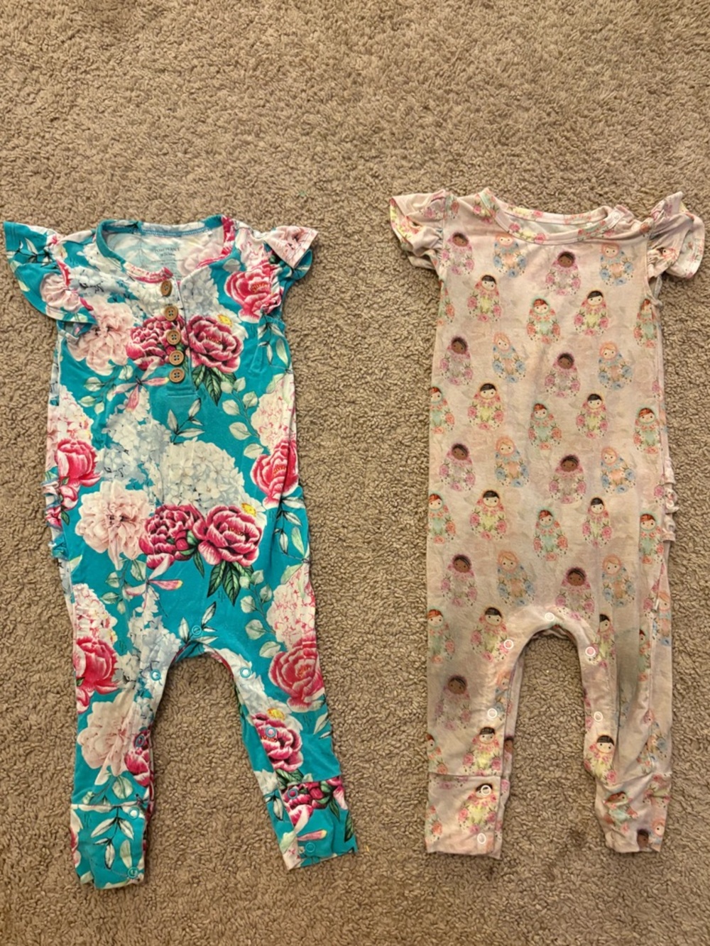 Set of PoshPeanut Bamboo Rompers